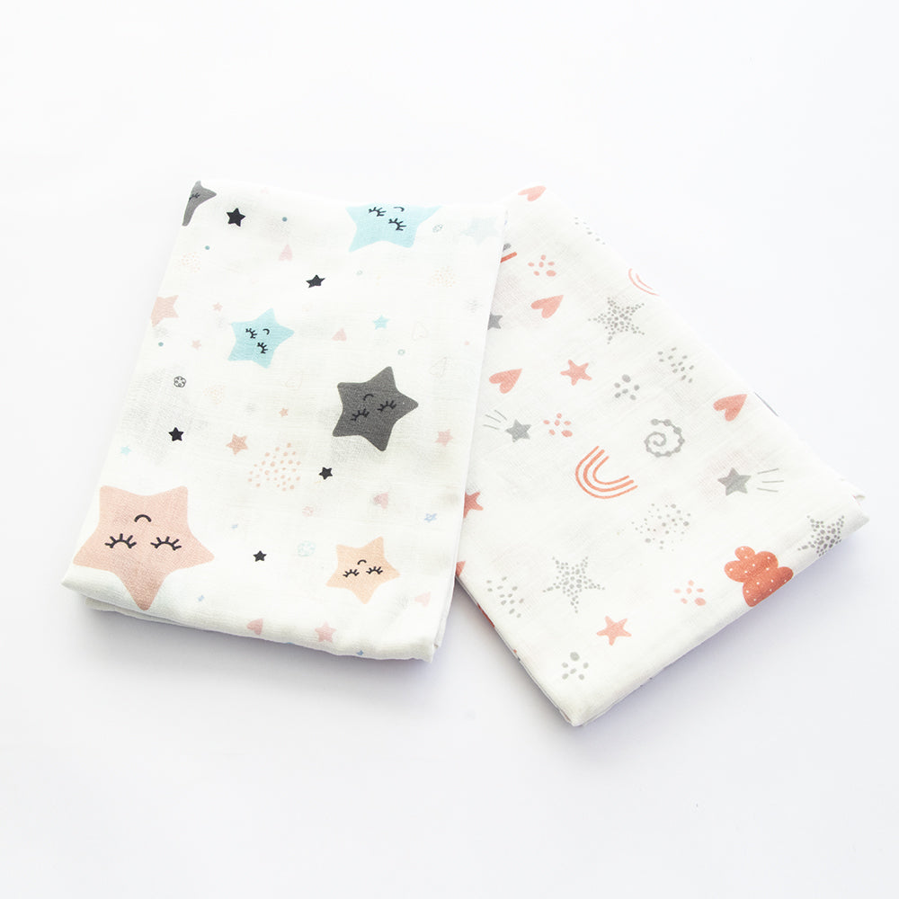 TWINKLY STARS & MAGICAL RAINBOWS - ORGANIC LUXURY SWADDLES SET