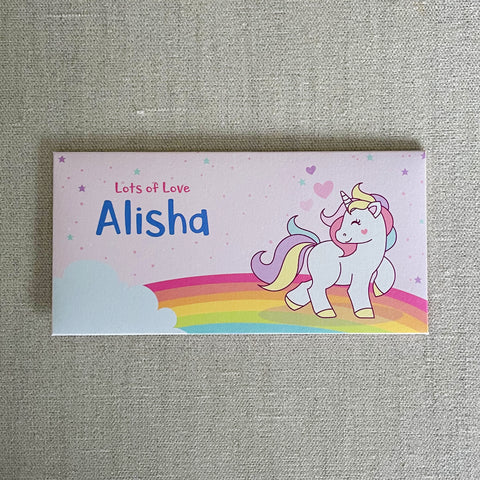 Personalised Cash Envelopes - Unicorn 3, Set Of 24