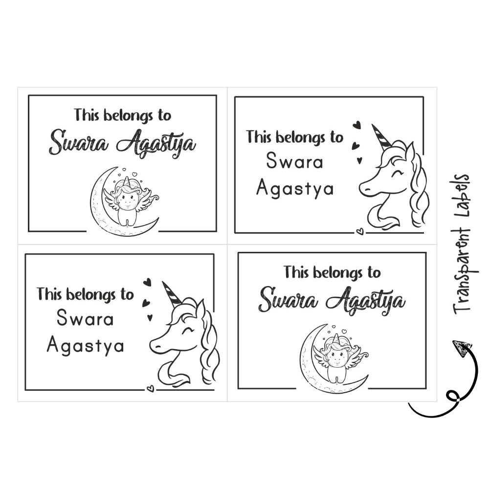 Transparent Labels - Unicorn