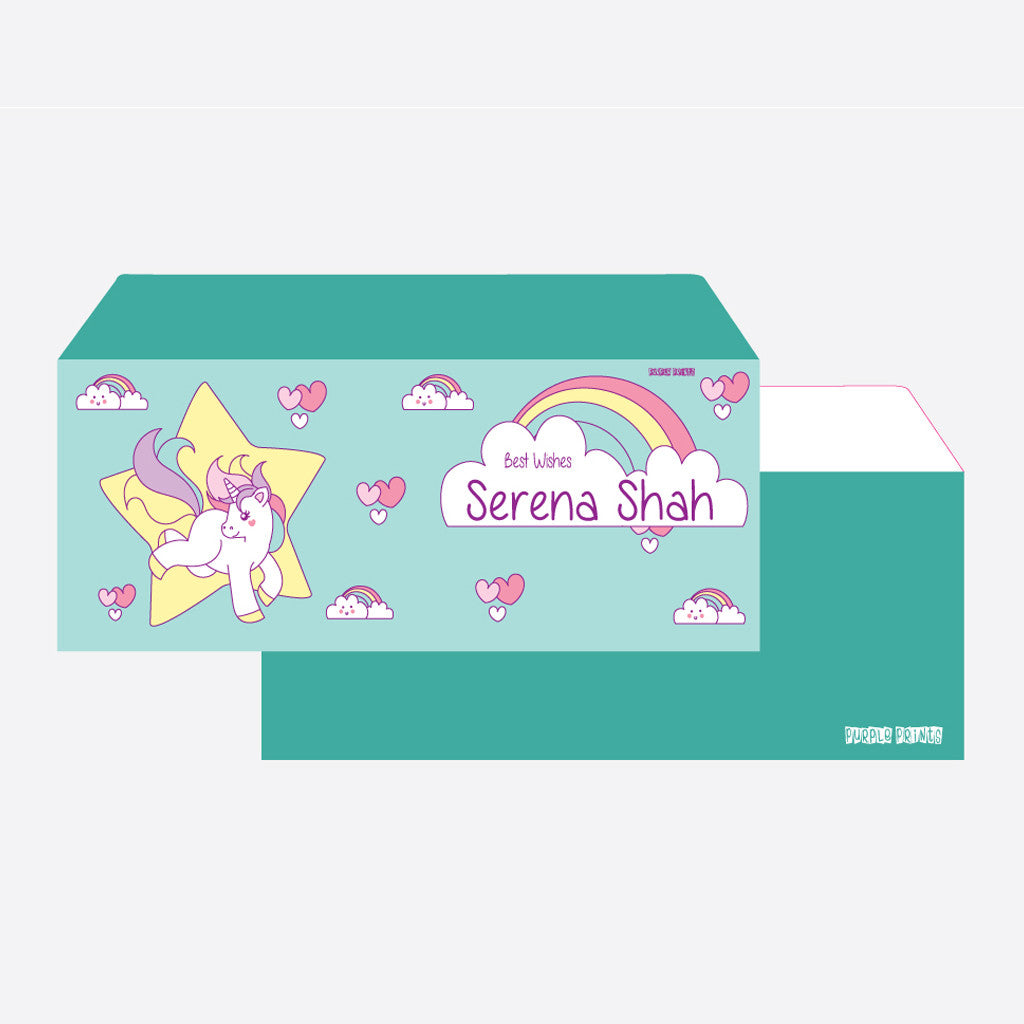 Personalised Envelopes - Unicorn, Set of 24