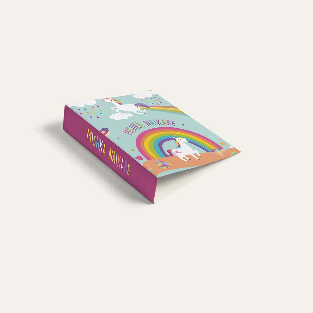 Unicorn & Rainbow- A4 Vertical Clip Binder File