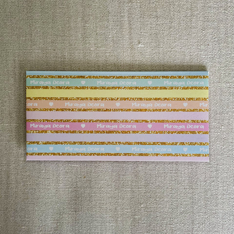 Personalised Cash Envelopes - Unicorn Stripes, Set Of 24