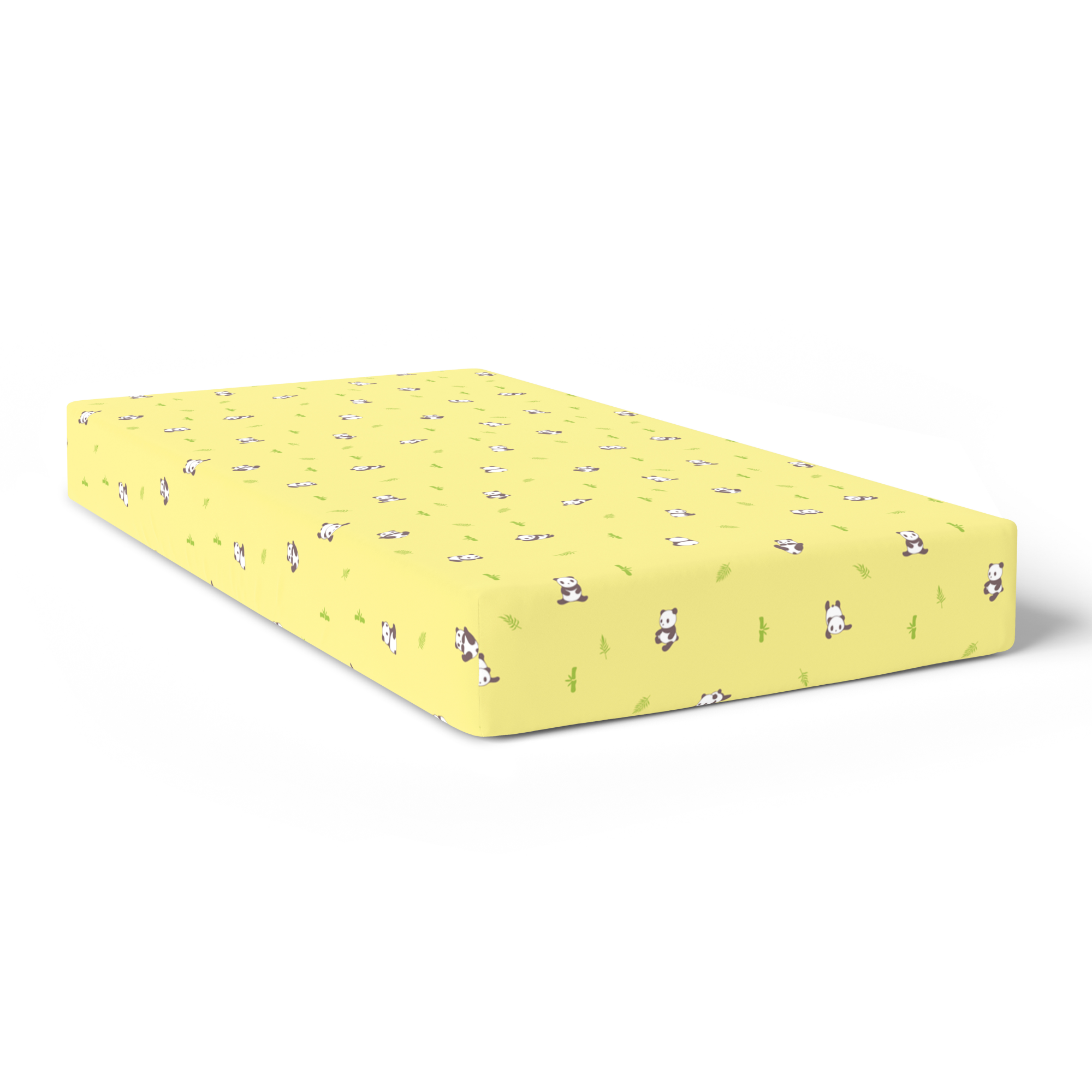 The White Cradle Pure Organic Cotton Fitted Cot Sheet for Baby Crib - Super Soft, Smooth, Absorbent, Twill Fabric for Infants, Newborns, Babies, Toddlers - Yellow Panda