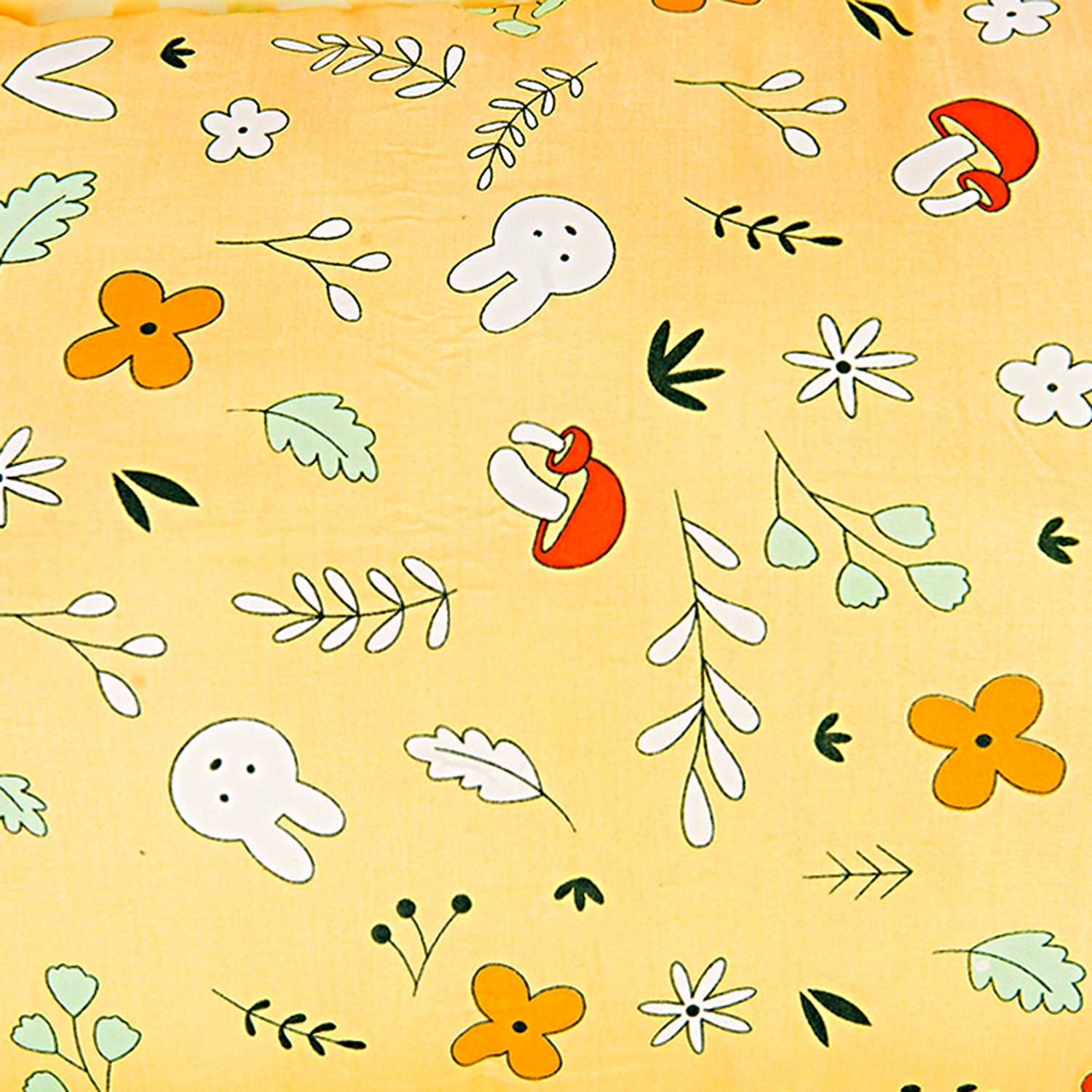 Baby Moo Floral Yellow Rectangular Small Pillow