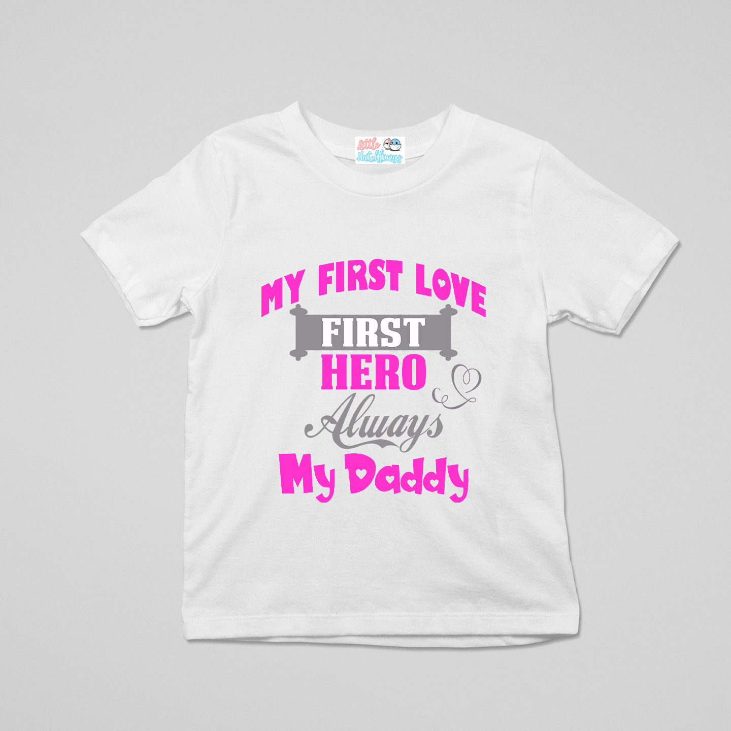 First Love First Hero Daddy White Valentines Day Onesie / Romper / Tshirt