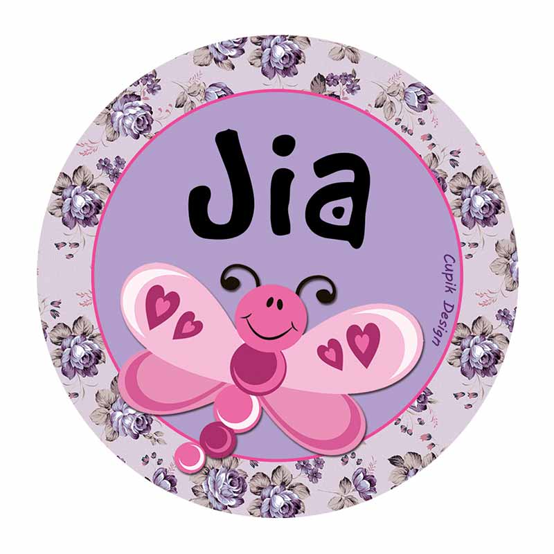 Personalised Butterfly Waterproof Stickers (Round)