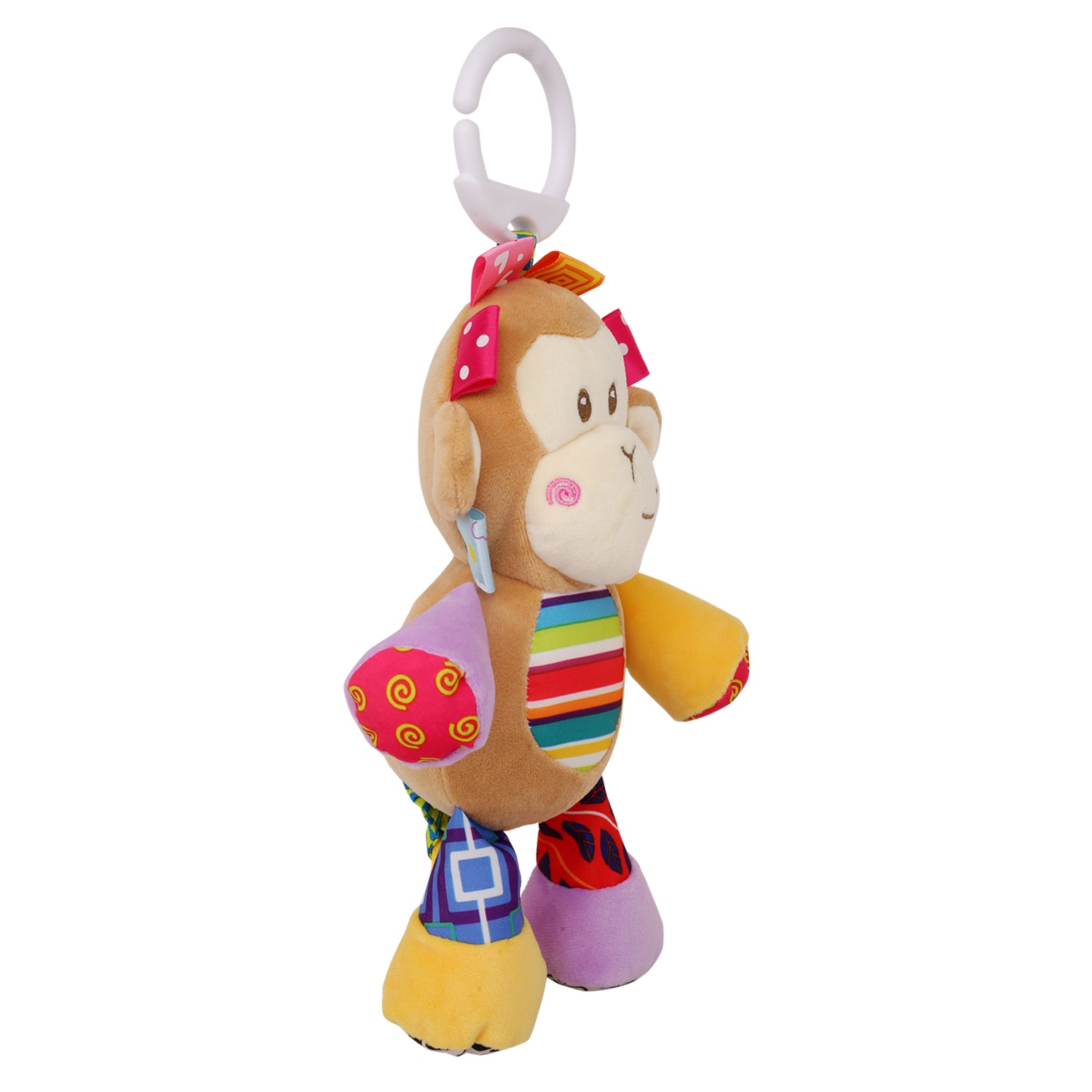 Baby Moo Polka Dotted Monkey Multicolour Hanging Pulling Toy