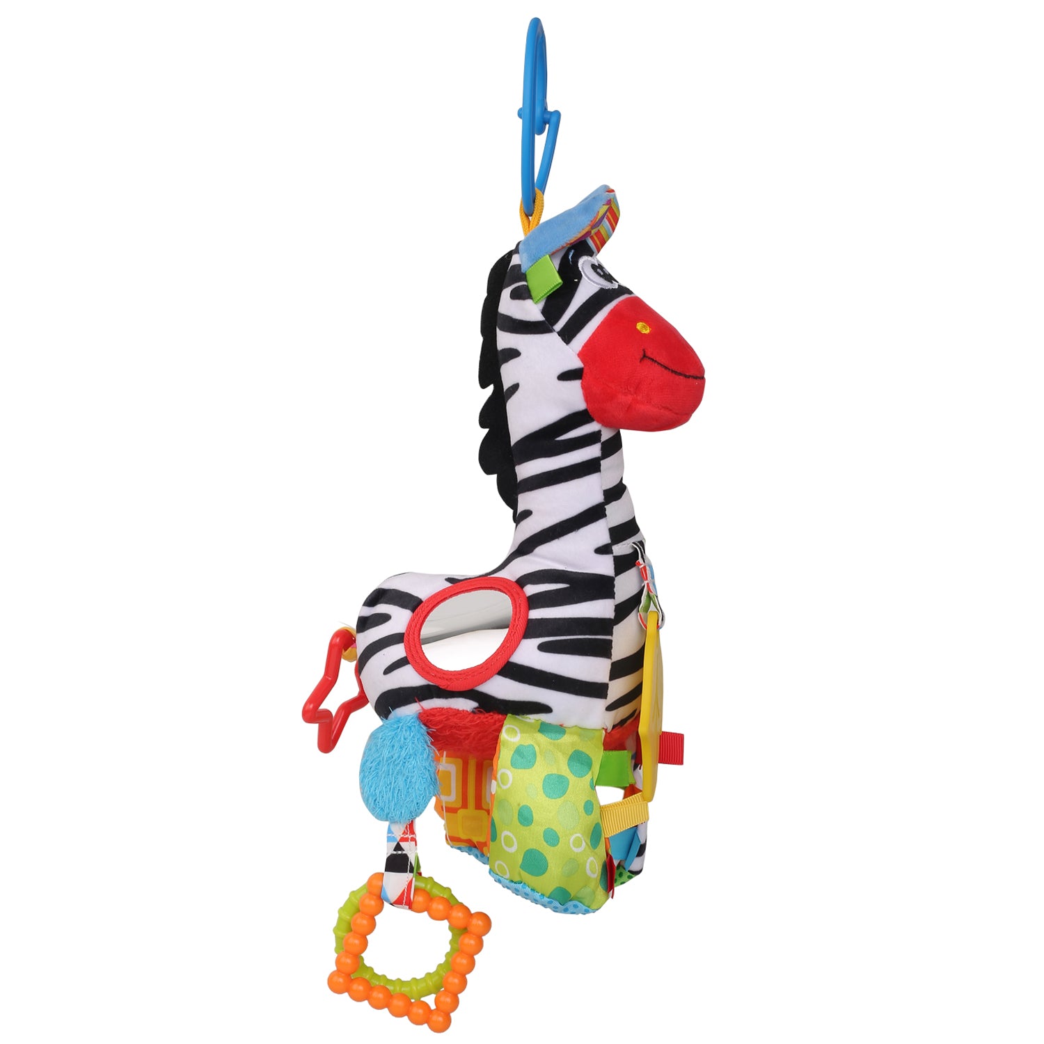 Baby Moo Zebra Multicolour Hanging Pulling Toy With Teether