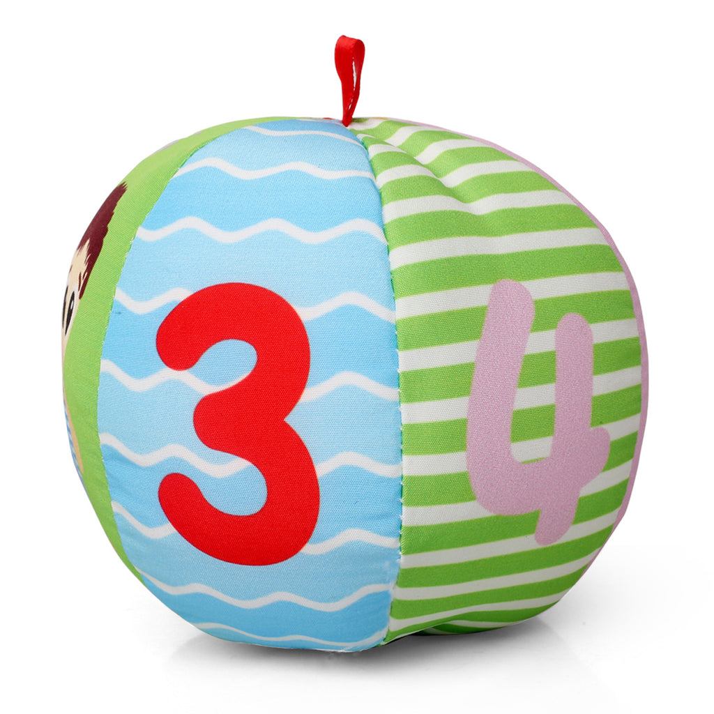 Baby Moo Numbers Blue Rattle Ball