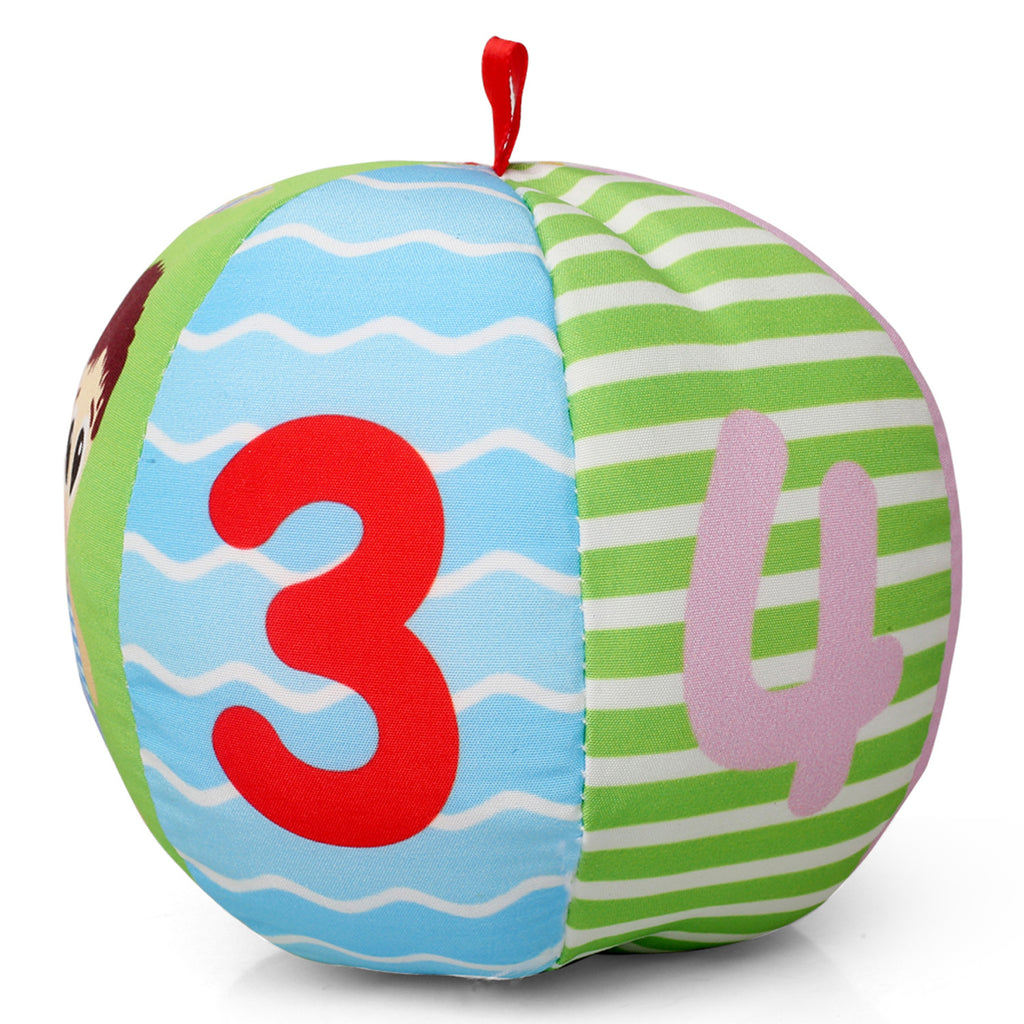 Baby Moo Numbers Pink Rattle Ball