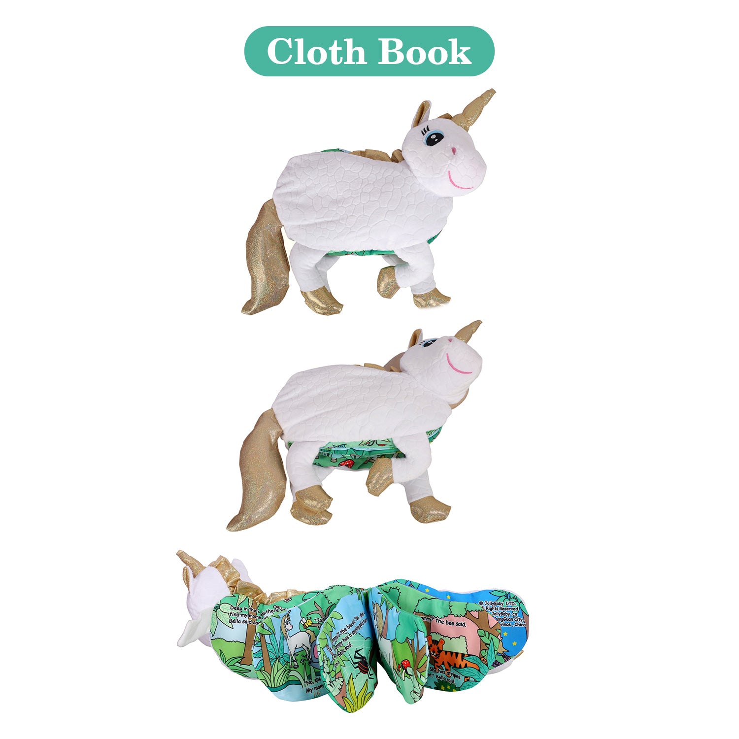 Baby Moo Unicorn White Cloth Story Book