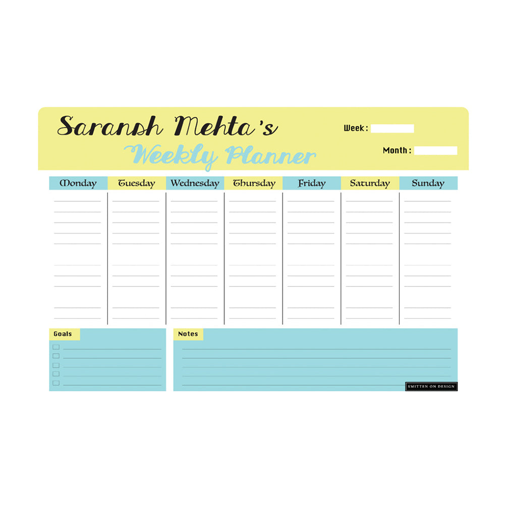 Yellow & Blue  Magnum Weekly Planner