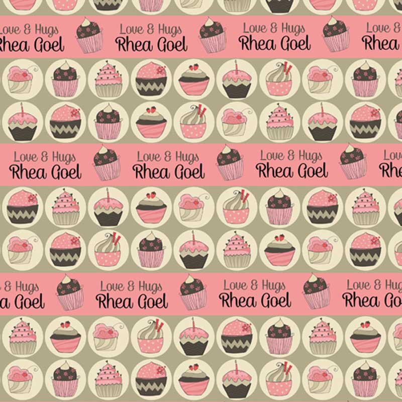 Personalised Wrapping Paper 14 x 22"  - Cupcakes, Set of 50