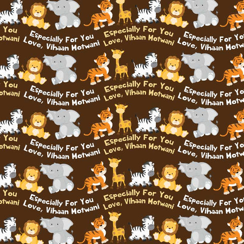 Personalised Wrapping Paper 13x26" - Animals, Set of 50