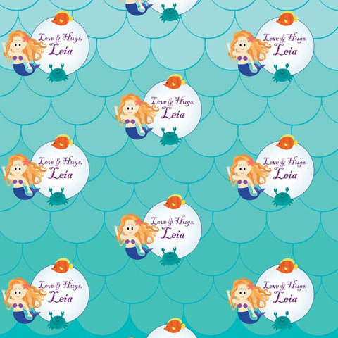 Personalised Wrapping Paper 13x26" - Mermaid, Set of 50
