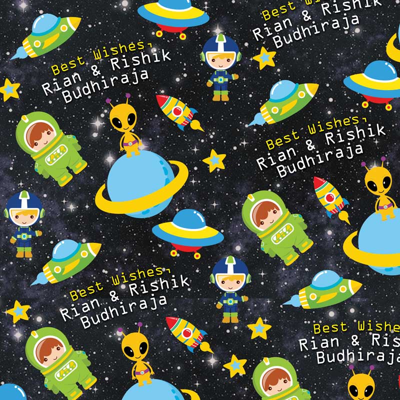 Personalised Wrapping Paper 13x26"  - Space, Set of 50