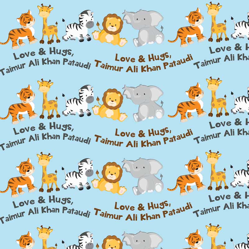 Personalised Wrapping Paper 14 x 22" - Animal Train, Set of 50