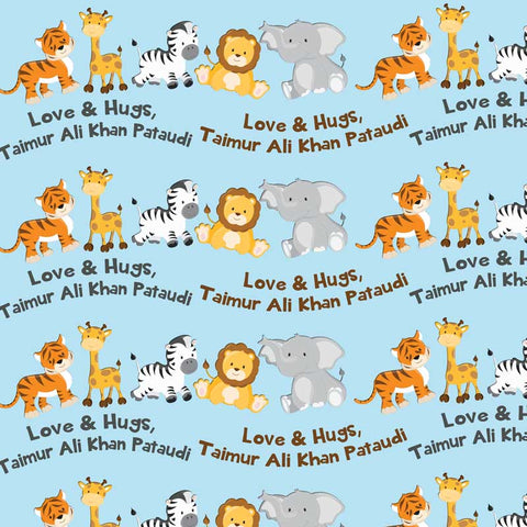 Personalised Wrapping Paper 13x26" - Animal Train, Set of 50