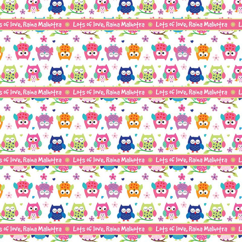 Personalised Wrapping Paper 13x26" - Owls, Set of 50