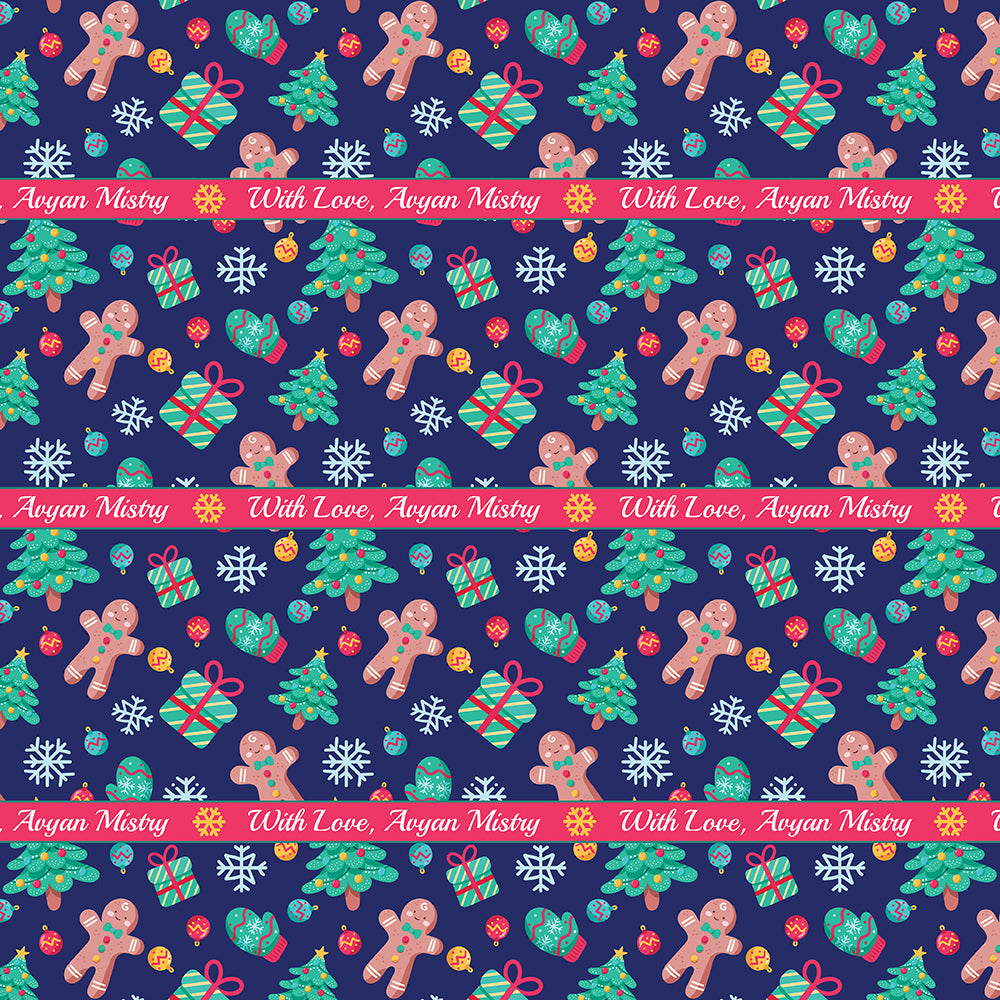 Personalised Wrapping Paper 13x26"  - Xmas, Set of 50