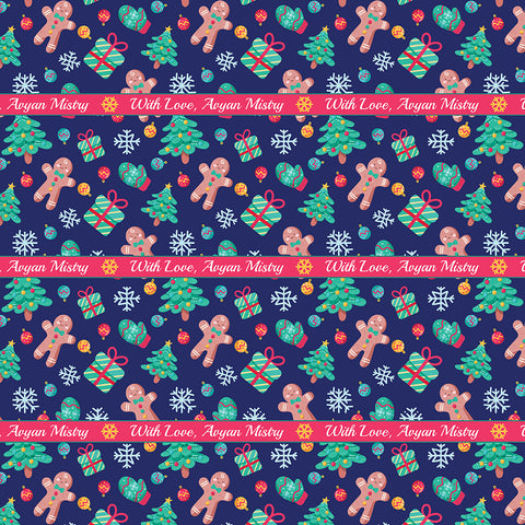Personalised Wrapping Paper 14 x 22"  - Xmas, Set of 50