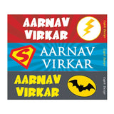 Personalised Superhero Waterproof Stickers - Rectangular