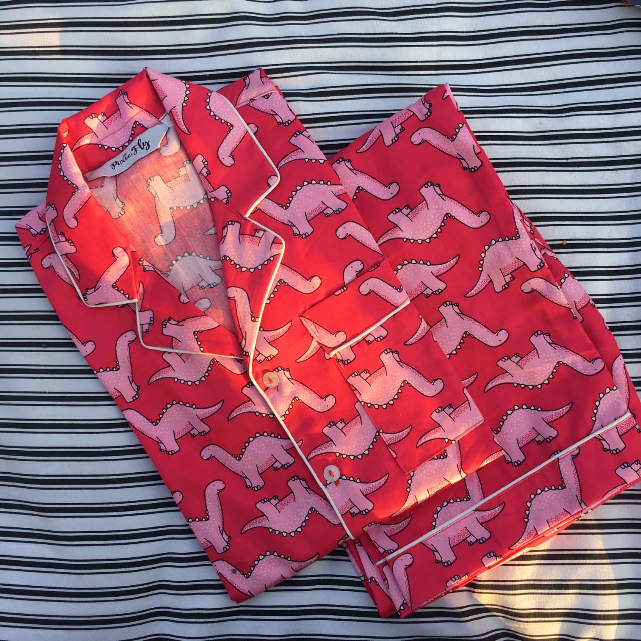 Kid's Pyjama Set - Pink Dino