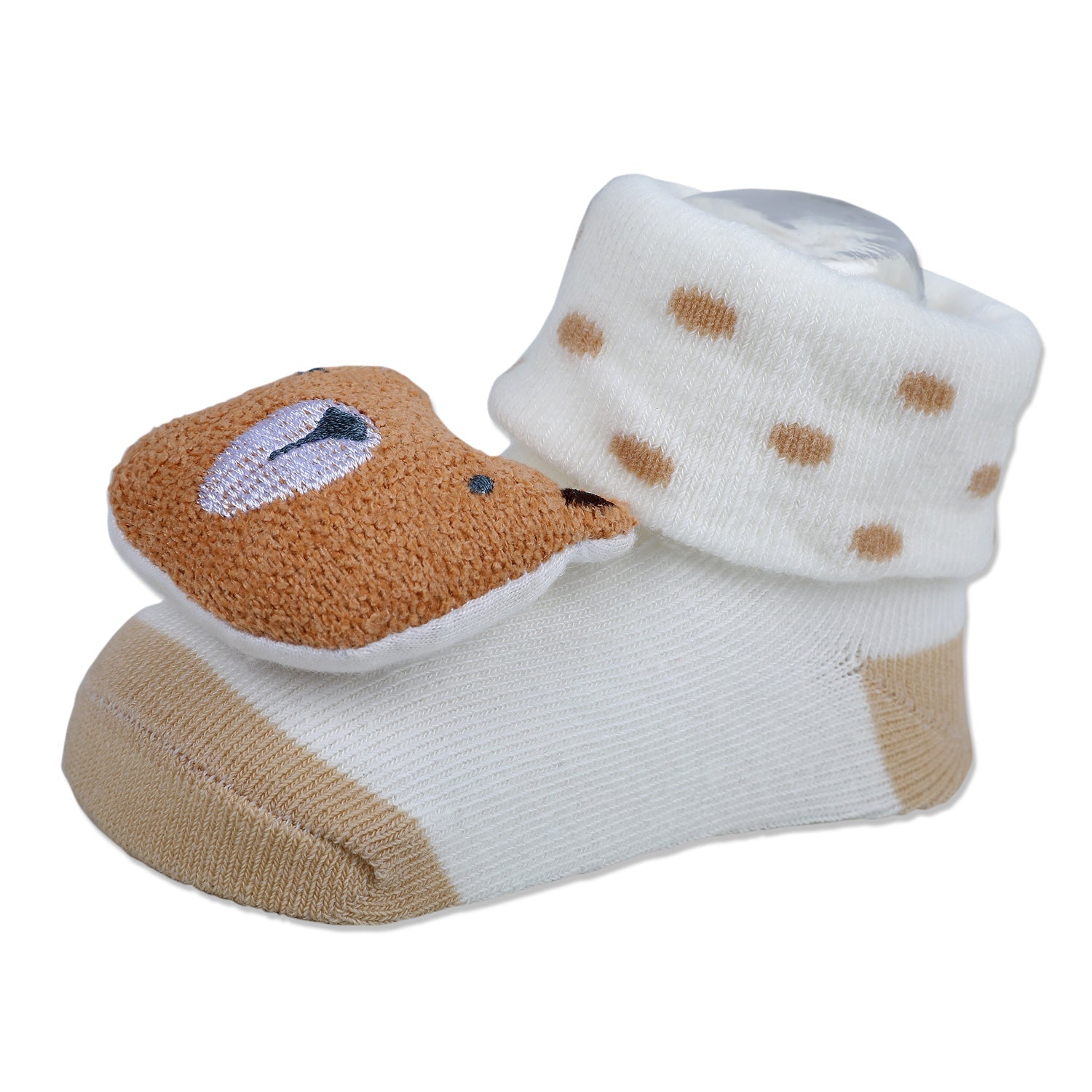 Baby Moo My Pet Cotton Anti-Skid 3D Socks - White