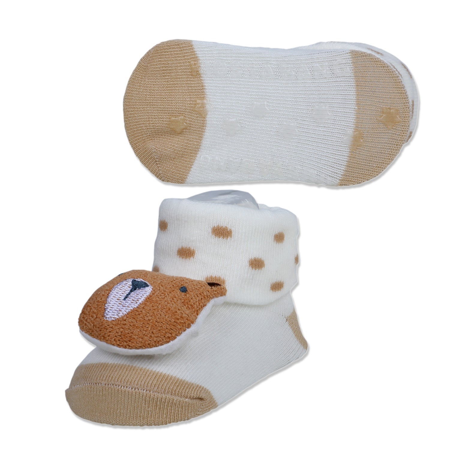 Baby Moo My Pet Cotton Anti-Skid 3D Socks - White