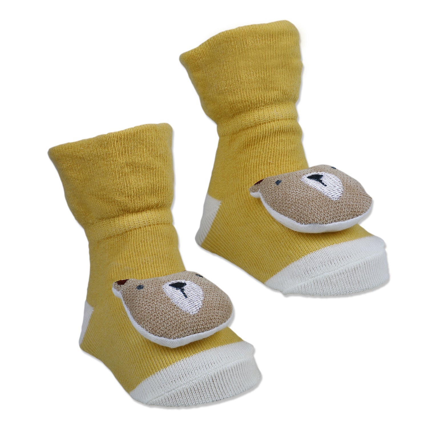 Baby Moo My Pet Cotton Anti-Skid 3D Socks - Yellow