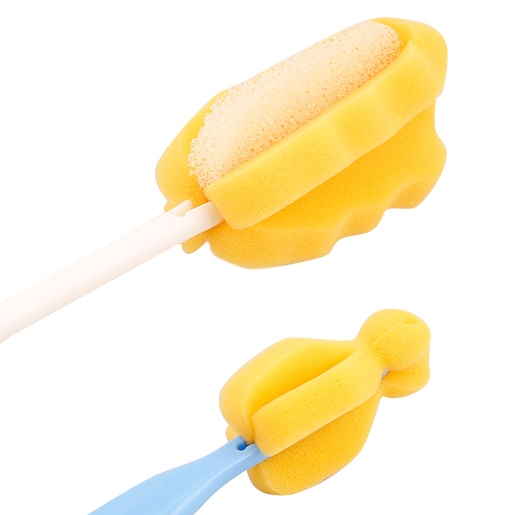 Baby Moo Premium Set Of 2 Bottle And Nipple Cleaning Brush- Blue, Pink, Yellow