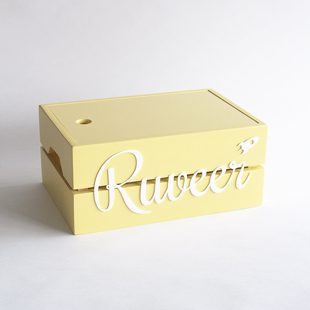 Personalised Name Box, Yellow