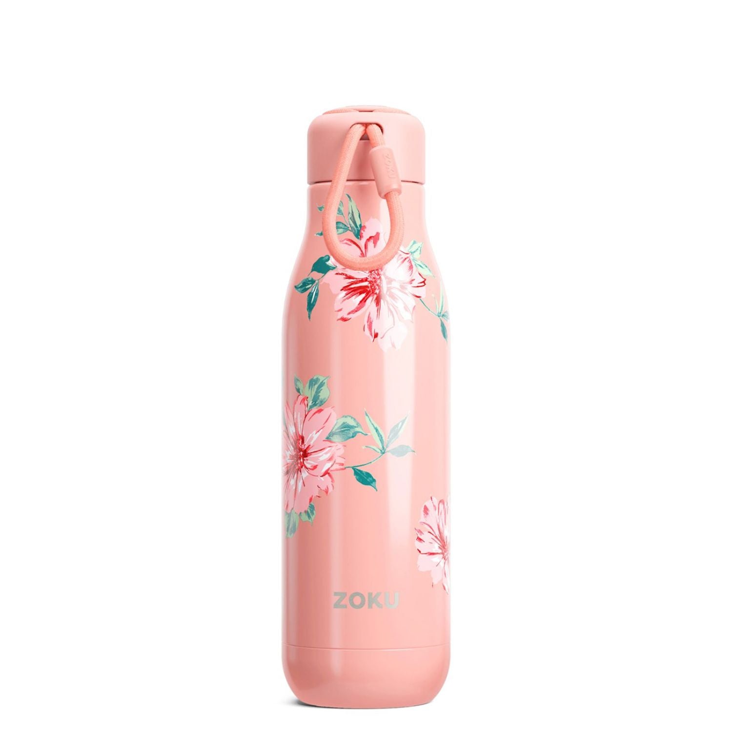 Zoku Stainless Steel Rose Petal Bottle, Pink, 750ml