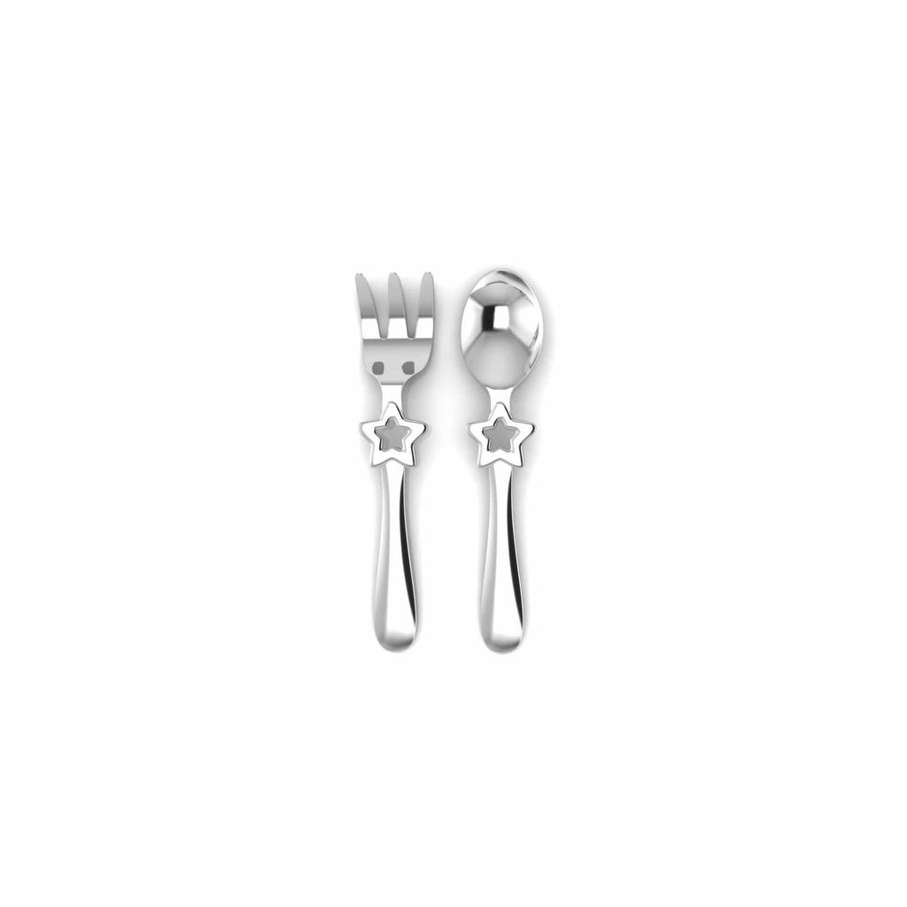 Silver Plated Star Spoon & Fork Set