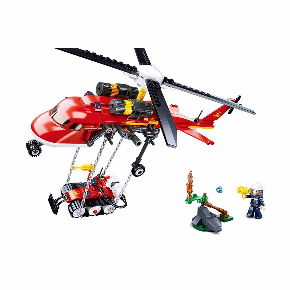 SLUBAN® Fire-Helicopter  (M38-B807) (325 Pieces) Building Blocks Kit For Boys And Girls 