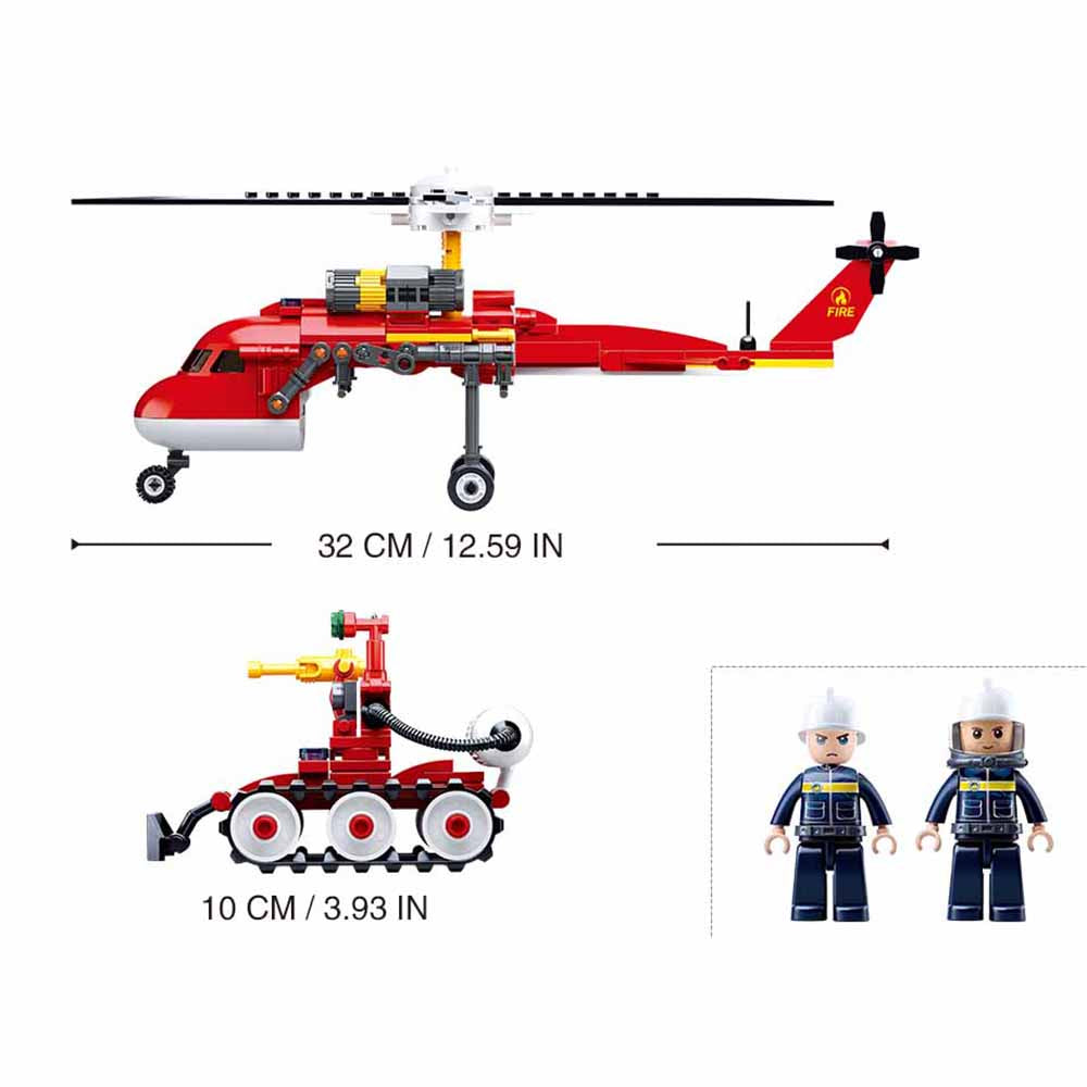 SLUBAN® Fire-Helicopter  (M38-B807) (325 Pieces) Building Blocks Kit For Boys And Girls 