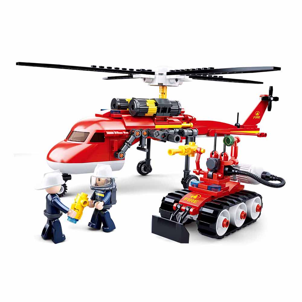 SLUBAN® Fire-Helicopter  (M38-B807) (325 Pieces) Building Blocks Kit For Boys And Girls 