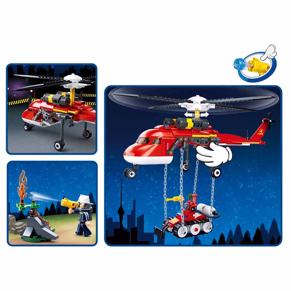 SLUBAN® Fire-Helicopter  (M38-B807) (325 Pieces) Building Blocks Kit For Boys And Girls 