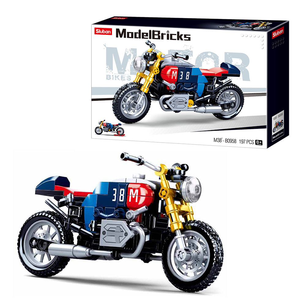 SLUBAN® Motorcycle (M38-B958) (197 Pieces) Building Blocks Kit For Boys And Girls .