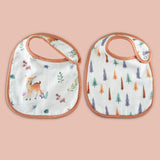 Tiny Snooze Organic Classic Bibs (Set of 2)-Enchanted Forest