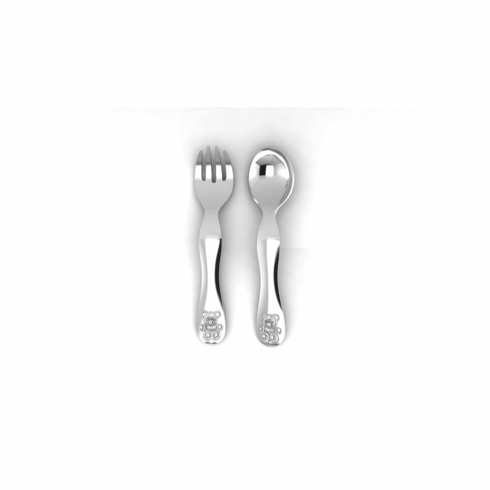 Silver Plated Teddy Spoon & Fork Set
