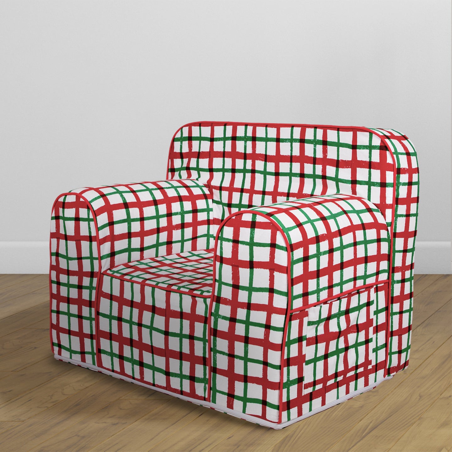 Role Play Comfy Sofa- Hand Drawn Check Red And Green