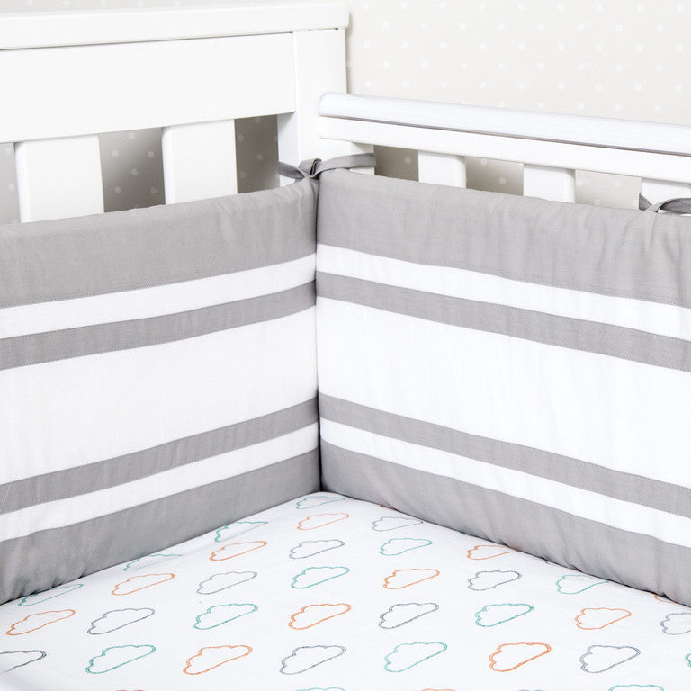 Grey cot bumper set hotsell