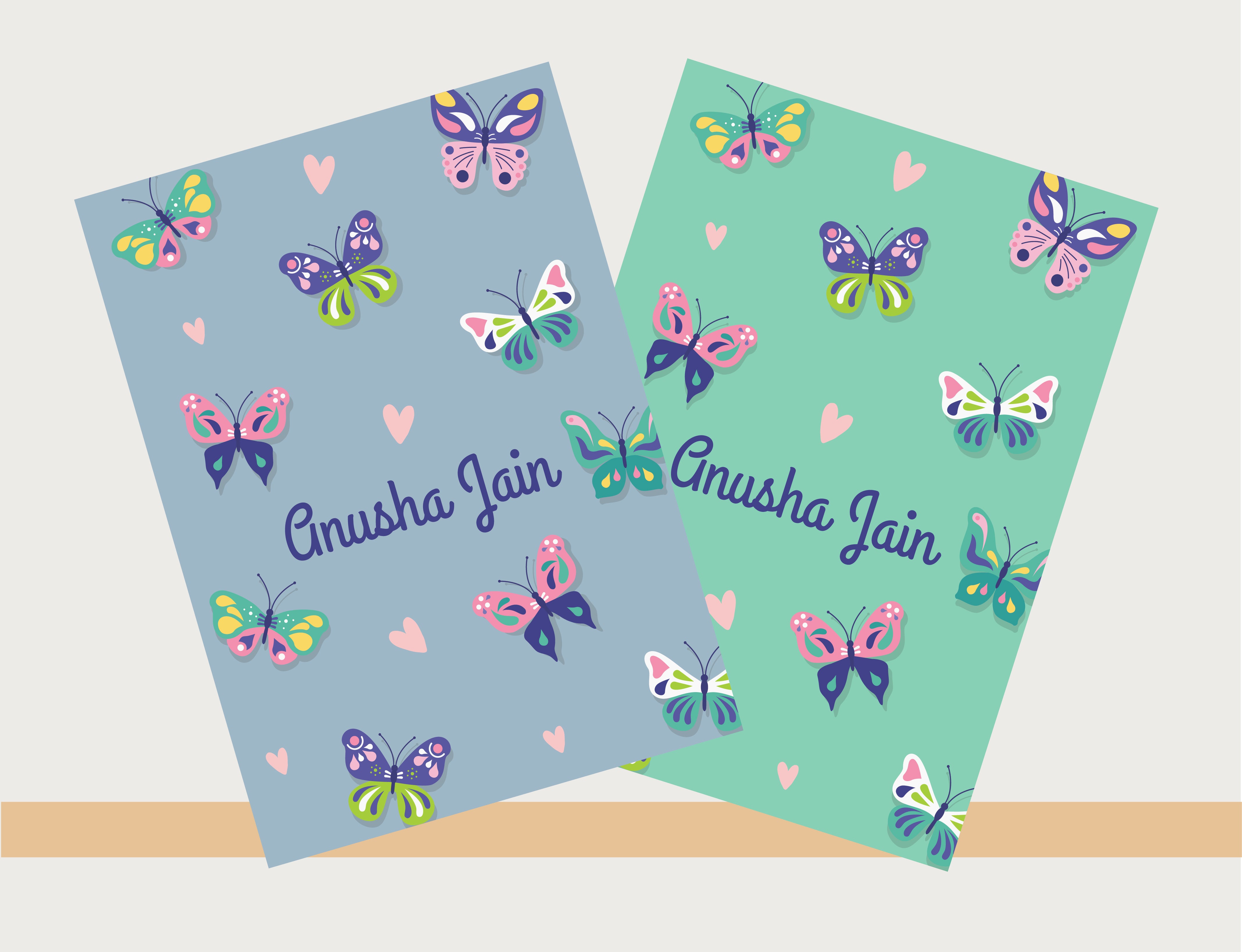 Personalised Notebooks - Butterfly, Set of 2