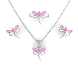 Sterling Silver Necklace & Ring Set - Butterfly <br> <span style="font-size: 10px;">More Frame Colours Available</span>