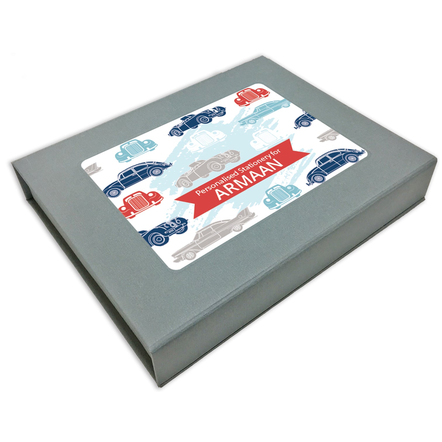 Personalized Stationery Gift Set - Cars, Set of 24 or 48