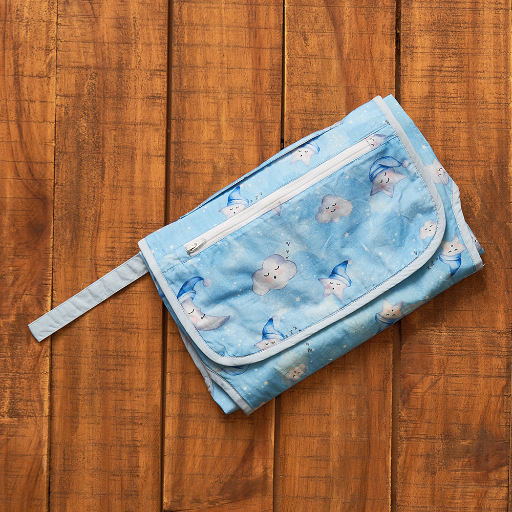 Celestial Organic Diaper Clutch- Blue, Pink