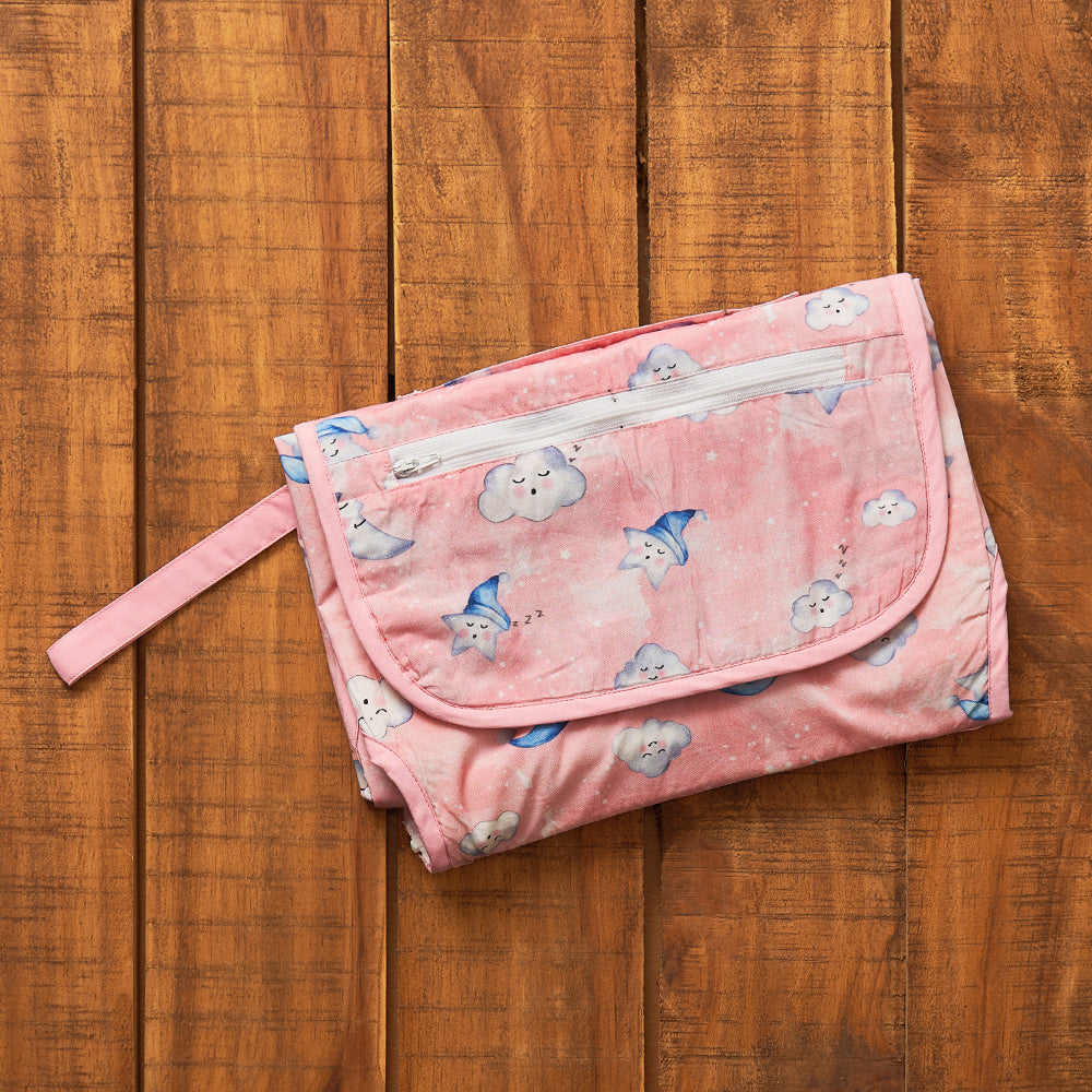 Celestial Organic Diaper Clutch- Blue, Pink