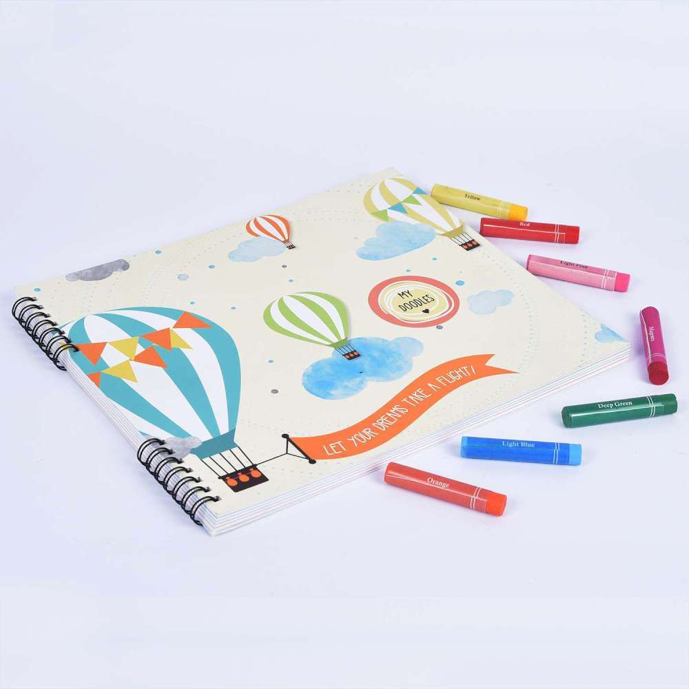 Doodle Book With Personalized Crayons - Bunting Balloons