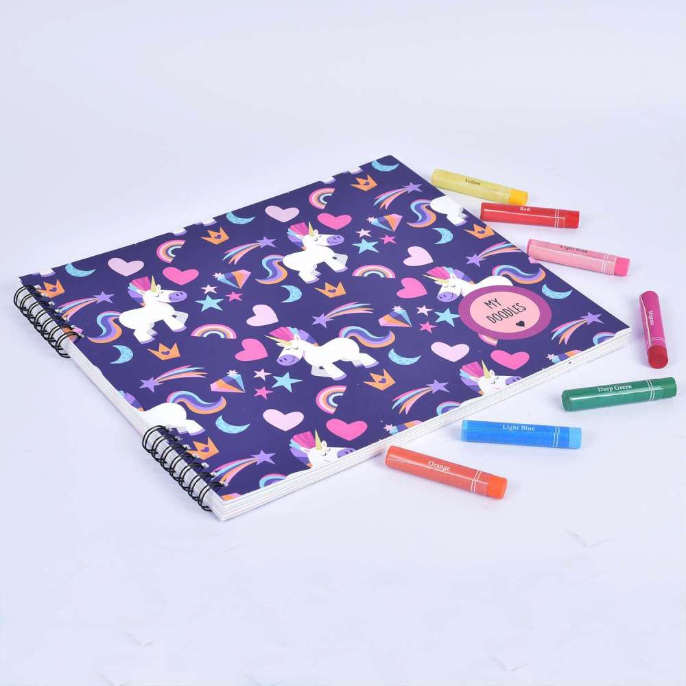 Doodle Book With Personalized Crayons - Magical Unicorn